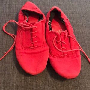 Red sneakers